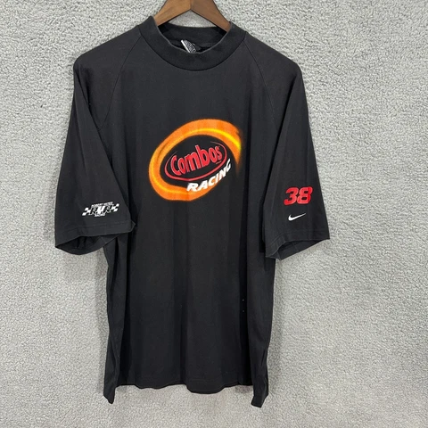 Nike shirt mens large black Robert Yates Racing #38 Combos golf Nascar Cover