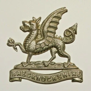 BRITISCHES MILITÄR MÜTZENABZEICHEN, South Wales Borderers, Brecknockshire Battalion, TF - Bild 1 von 2