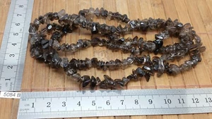 Collier baroque chips QUARTZ FUME 90 cm long mineraux lithotherapie reiki - Imagen 1 de 1