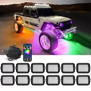 MICTUNING Y1 RGB+IC Dream Color LED Rock Lights Kit, 2-12 Pods Underglow Lights - Picture 1 of 65