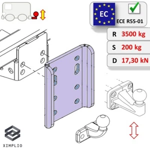 Kugelverstellplatte Höhenverstellplatte für Anhängerkupplung mit ABE 90/83x56 mm - Bild 1 von 16