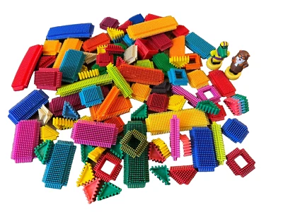 Bristle Blocks Building Assorted Lot 85 PC Figures People Loose STEM Toys Bundle - Image 1 of 4