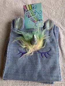 Mystical Holiday Knit Lavender Unicorn Scarf “Believe” Sequins Pockets 3-D NWT - Picture 1 of 5