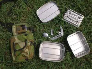 Chinese ARMY PLA Type 05 Military Issue Stainless Steel Mess Kit Camping Hiking - Picture 1 of 7