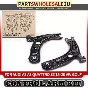 2x Front Lower Control Arm for Audi A3 Quattro 2015-2020 Volkswagen Jetta Golf - Picture 1 of 8