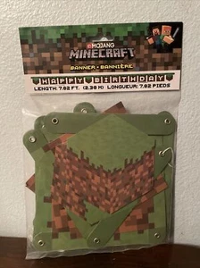 Brand New Minecraft Birthday Banner Party Mojang 7.8 ft - Picture 1 of 4