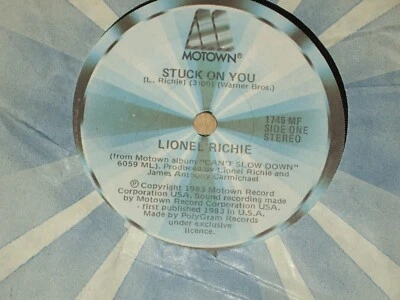 LIONEL RICHIE  *RARE OZ  7" 45 ' STUCK ON YOU ' 1983 VGC - Image 1 of 2