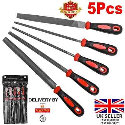 5pcs Triangle Square 8" Engineers Soft Grip File Set For Metal Flat Half Round U - Image 1 of 4