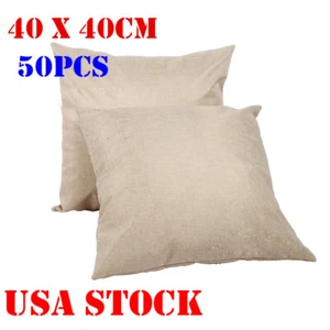 Linen Sublimation Blank Pillow Case Cushion Cover Square Throw Pillow Case 50PCS - Picture 1 of 3