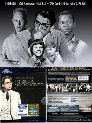 2-Disc Blu-ray+DVD TO KILL A MOCKINGBIRD 100th Gregory Peck +SLIPCOVER OOP A/B/C - Image 1 of 4