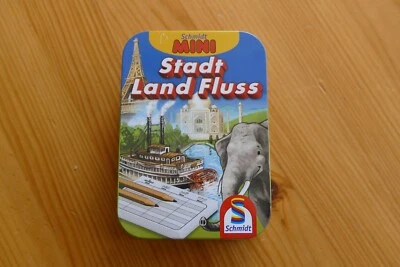 Schmidt Mini Spiel Stadt Land Fluss Metalldose Mitbringspiel - Bild 1 von 3