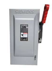 SIEMENS HF221N 30 A 2P FUSED SAFETY DISCONNECT SWITCH 240 VAC 250 VDC NEMA 1 - Picture 1 of 8