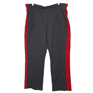 Under Armour UA Pants Color Gray Red Size XL Spellout Leg Stripe Pockets - Picture 1 of 17