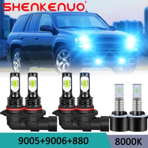 For Chevy TrailBlazer 2002-2009 6X 8K Front LED Headlights+Fog Lights Bulbs Kit - Picture 1 of 12