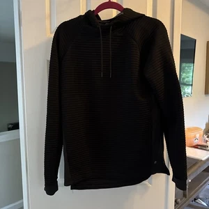 Women's APANA Black Long Sleeve Ribbed Hoodie Size Medium Polyester Textured . - Picture 1 of 4