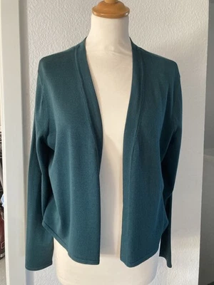 ZERO leichte langarm Damen Feinstrick Strickjacke Größe 42 Dunkelgrün Grün - Bild 1 von 4