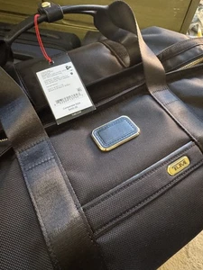 NEW Tumi Ballistic Nylon Zip Top Carryall Tote Bag - BLACK with GOLD - Picture 1 of 3