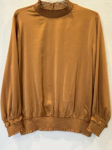 Oddi Rich Amber Langarm Bluse Stehkragen gesmokte Bündchen & Taille Damen Gr. 2XL - Bild 1 von 11