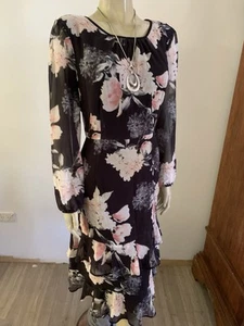 JACQUI E Floaty Dress sz 14 - BUY Any 5 Items = Free Post - Picture 1 of 8