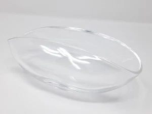 Steuben Clear Glass Bowl hand blown crystal etched signature 3" t 4" w 7" l - Picture 1 of 15