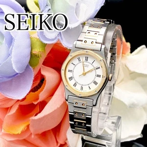 Seiko Ladies Quartz Watch White Dial Silver Band 22.4mm Used - Picture 1 of 7