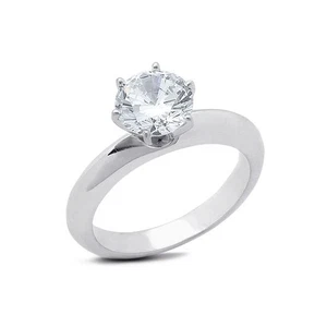 1 3/4ct F VS1 Round Natural Certified Diamond 18k Gold Solitaire Engagement Ring - Picture 1 of 6