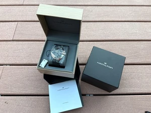 Hamilton Watch Ventura XXL Auto Black Dial Analog Black Rubber Strap H24655331 - Picture 1 of 10
