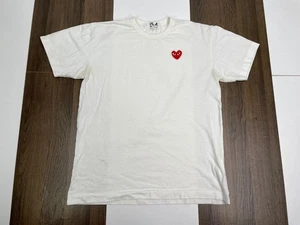 Comme De Garcons Play Japanese Womens XL Mens L Shirt White Short Sleeve - Picture 1 of 13