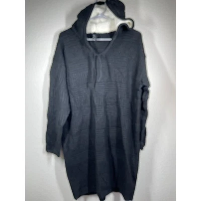 Vestido Suéter Derek Heart Para Mujer 1X Negro Con Capucha Imitación Forrado Sherpa Informal Foto 1 de 4