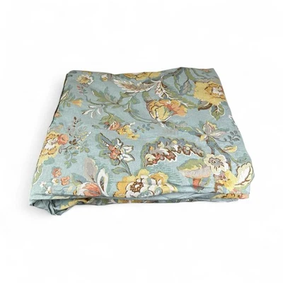 Pottery Barn King Blue Vanessa Floral Linen  Cotton Blend Duvet Cover - Image 1 of 4