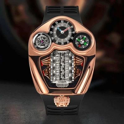 Design NEW Engine Series Quartz Watch Men TOP-luxurious Stainless steel Compass - Image 1 of 4