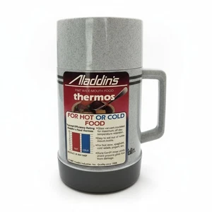 Vintage 1987 Aladdin Pint Weite Öffnung Lebensmittel Thermoskanne WM1940P Heiß/Kalt Essen Glas - Bild 1 von 7