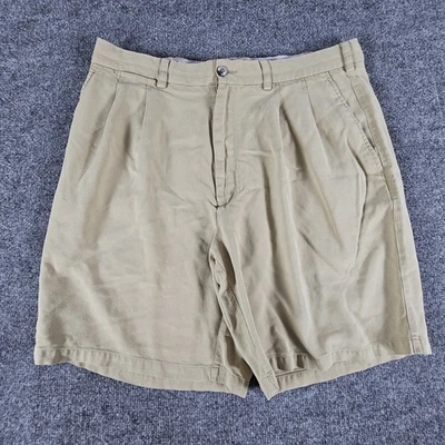 Pantalones Cortos Ping Para Hombres 36 Caqui Tostado Seda Mezcla de Algodón Plisados Golf Clásicos Comodidad Foto 1 de 4