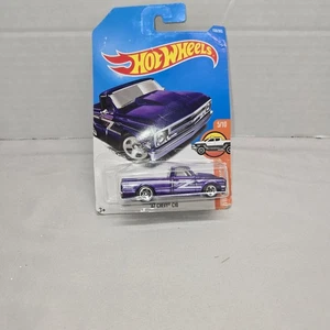 Hot Wheels SHORT CARD 2017 HW HOT TRUCKS 67 CHEVY C10 PURPLE 5/10 NIP - Picture 1 of 7