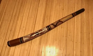 Didgeridoo aus Vollholz - Vintage Australien Dot Painted Schlange / Gecko - Bild 1 von 5