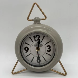 Vintage Café Des Arts 1889 Table Desk Clock Gray Gold Retro Decor Fast Shipping! - Picture 1 of 9