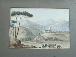 XIX secolo - Monogramma - Scena topografica - Cerchio di Edoardo Lear - Opera rara - Foto 1 di 15