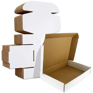 11x8x2 inches Shipping Boxes Set of 25, White Corrugated Cardboard Box Litera... - Picture 1 of 6