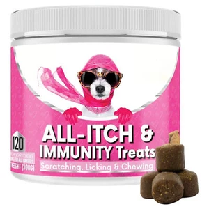 All-itch And Immunity Food Treats Chews For Dogs Healthy Digestion Gut Support - Foto 1 di 11