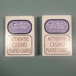 TROPICANA LAS VEGAS - AUTHENTIC CASINO PLAYED CARDS X 2 - TROPICANA NOW CLOSED - Picture 1 of 6