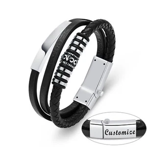 Cremation Ashes Jewellery Urn Keepsake Twist Braided Leather Memory Bracelet - Picture 1 of 5
