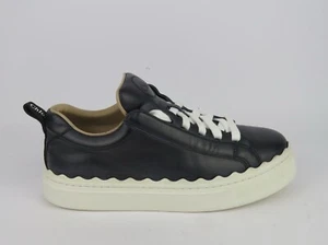 Chloé Lauren Nero con dettagli in Bianco Sneakers Donna Usate EU 37 UK 4 US 7 - Imagen 1 de 11