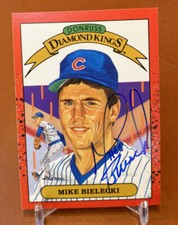 MIKE BIELECKI 1990 DONRUSS DIAMOND KINGS AUTOGRAPHED SIGNED #it9 CHICAGO CUBS