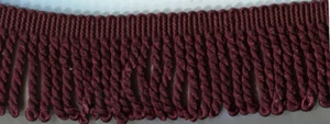 3" BURGUNDY HEAVY BULLION FRINGE FABRIC 12 YARDS - Picture 1 of 1