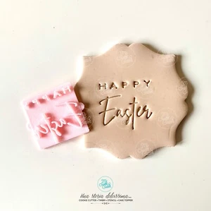 Buona pasqua Happy Easter Timbro cookie cutter formine biscotti - Picture 1 of 1