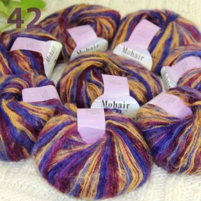 Sale New 8BallsX25g Warm Mohair Sweater Wrap Shawl Hand Knit Crochet Yarn 42 - Image 1 of 4