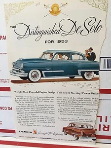 DeSoto, alte Autoanzeige; Diverses auf Rückseite, Lot auf Fotos. Artikel: 0343  - Bild 1 von 5