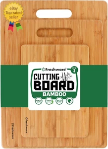 Tablas de cortar de bambú para cocina [Juego de 3] Tabla de cortar de madera para picar - Imagen 1 de 12