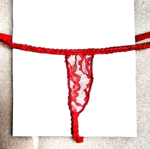 Crochet Sexy Exotic Lingerie G-String Thong Color Red Medium - Picture 1 of 2
