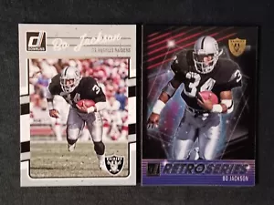 2016 & 2021 DONRUSS BO JACKSON BASE #225 & RETRO SERIES #RS32. OAKLAND RAIDERS - Picture 1 of 4